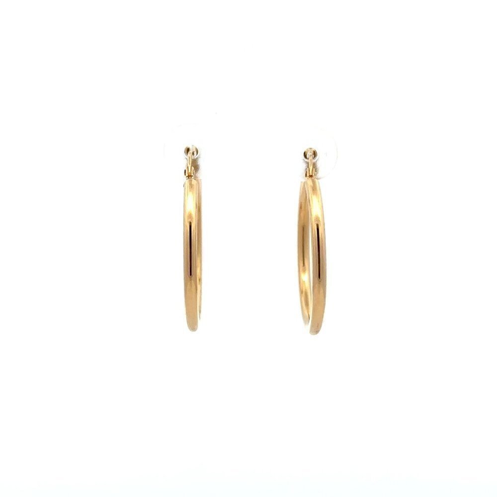 18K Gold Earrings Hoops Polished 1.64 grams - Picture 5 of 5